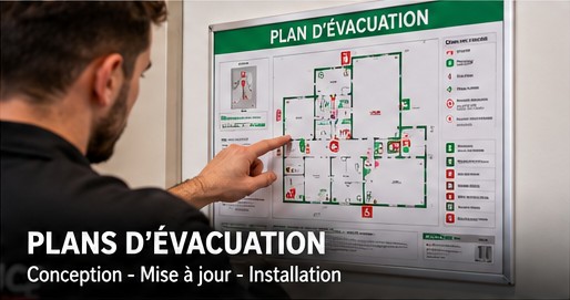Plan d'évacuation : conception, mise à jour et installation à Paris